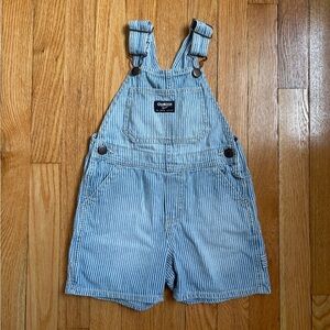 Oshkosh shortalls 3T in classic railroad stripe cotton denim